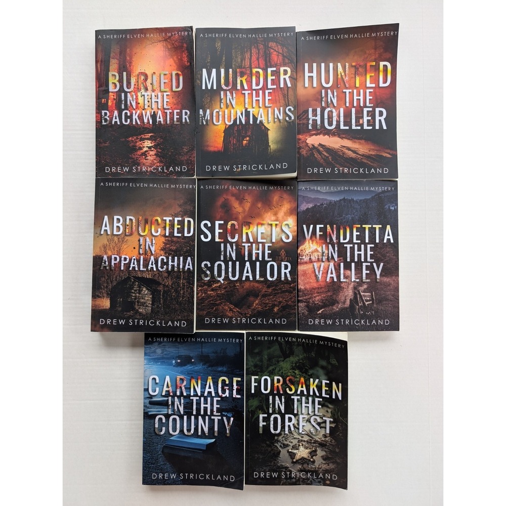 Sherrif Elven Hallie Mystery Lot Drew Strickland Book Series 1-8 Paperback